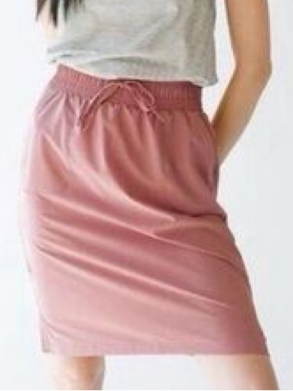 Albion Fit the Away Dusty Rose Drawstring Pencil Skirt